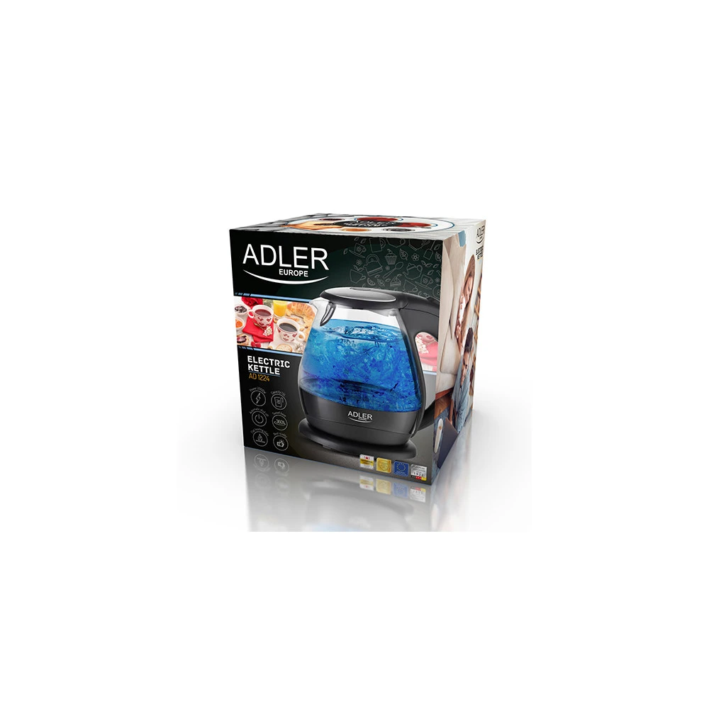 Adler AD 1224 Glas-Wasserkocher 1,5 L Schwarz/transparent 8 Adler AD 1224 Glas-Wasserkocher 1,5 L Schwarz/transparent – Bild 6