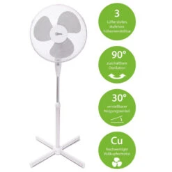 Alfda ASV40G Standventilator 16"/40 Cm Weiß/grau -Haushaltsgeräte Geschäft alfda asv40g standventilator 16 40 cm weiss grau2