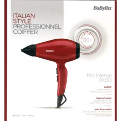 BaByliss 6615E Profi Haartrockner Mit Zentrierdüse 2400W Rot, MADE IN ITALY