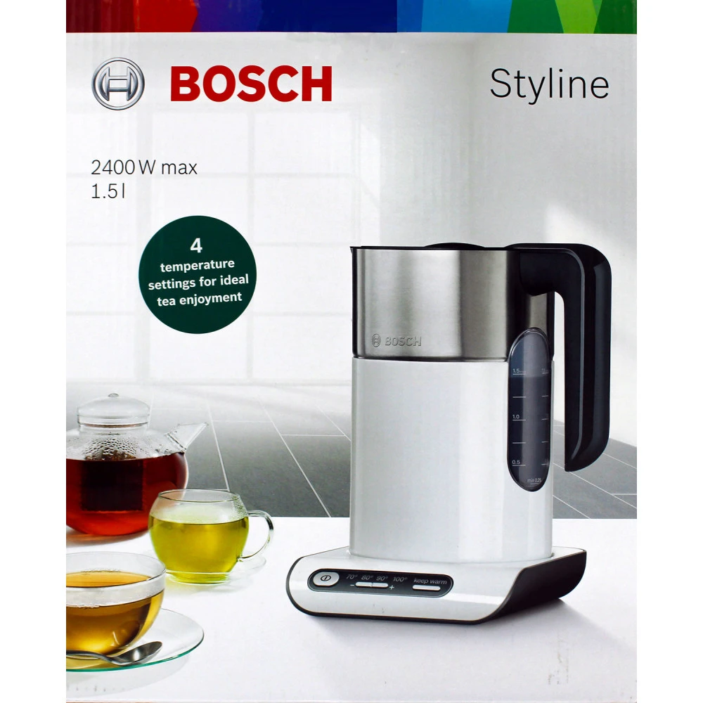Bosch TWK8611P Wasserkocher Edelstahl Temeratureinstellung 3 Bosch TWK8611P Wasserkocher Edelstahl Temeratureinstellung