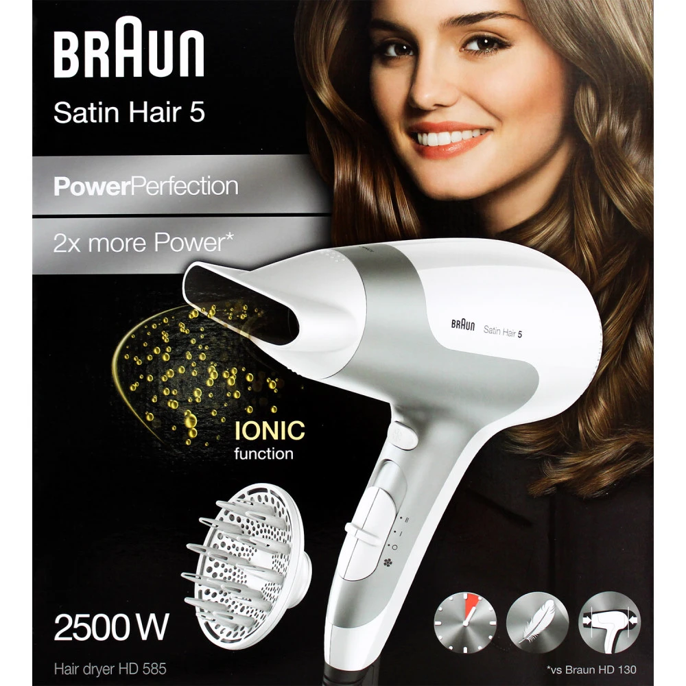 Braun HD 585 Satin Hair 5 PowerPerfection Haartrockner Mit DIFFUSOR 3 Braun HD 585 Satin Hair 5 PowerPerfection Haartrockner Mit DIFFUSOR