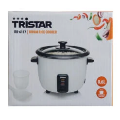 Tristar RK-6117 Reiskocher 0,6L Edelstahl Weiß