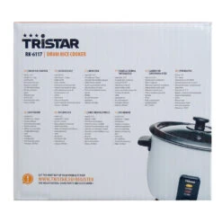 Tristar RK-6117 Reiskocher 0,6L Edelstahl Weiß -Haushaltsgeräte Geschäft tristar rk 6117 reiskocher 06l edelstahl weiss3