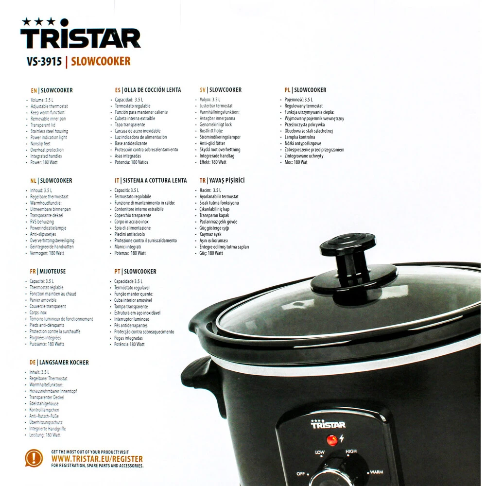 Tristar VS-3915 Slow Cooker, Schongarer 4 Tristar VS-3915 Slow Cooker, Schongarer – Bild 3