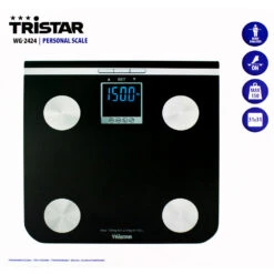 Tristar WG-2424 Personenwaage,Körperfett,Wasseranteil,Muskel- U. Knochenmasse, Aus Glas Schwarz Bis 150kg -Haushaltsgeräte Geschäft tristar wg 2424 personenwaagekoerperfettwasseranteilmuskel u knochenmasse aus glas schwarz bis 150kg3